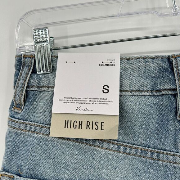NWT KANCAN Ivanna Ultra High Rise Mom Jean Shorts Distressed Denim Size Small - Picture 5 of 7
